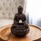 Tabletop Water Fountain Buddha Figure Led Glass Ball Soothing Sound Indoor